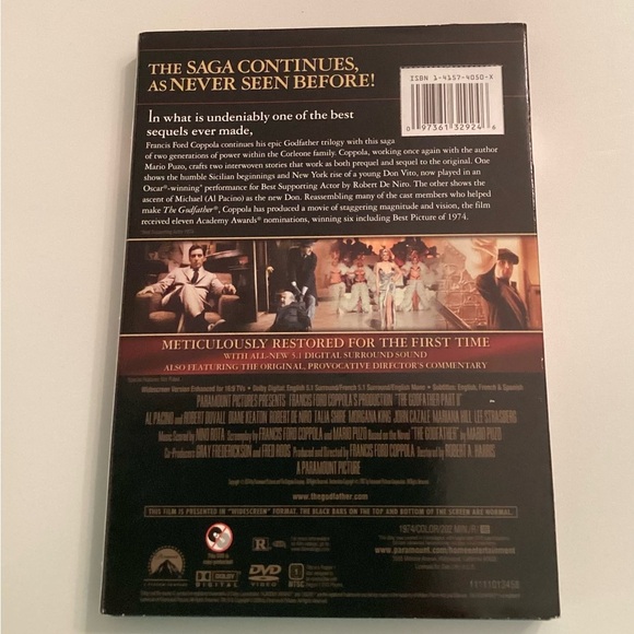 The Godfather Trilogy DVD Box Set – Coppola Restoration – Parts I, II & III - Picture 4 of 6